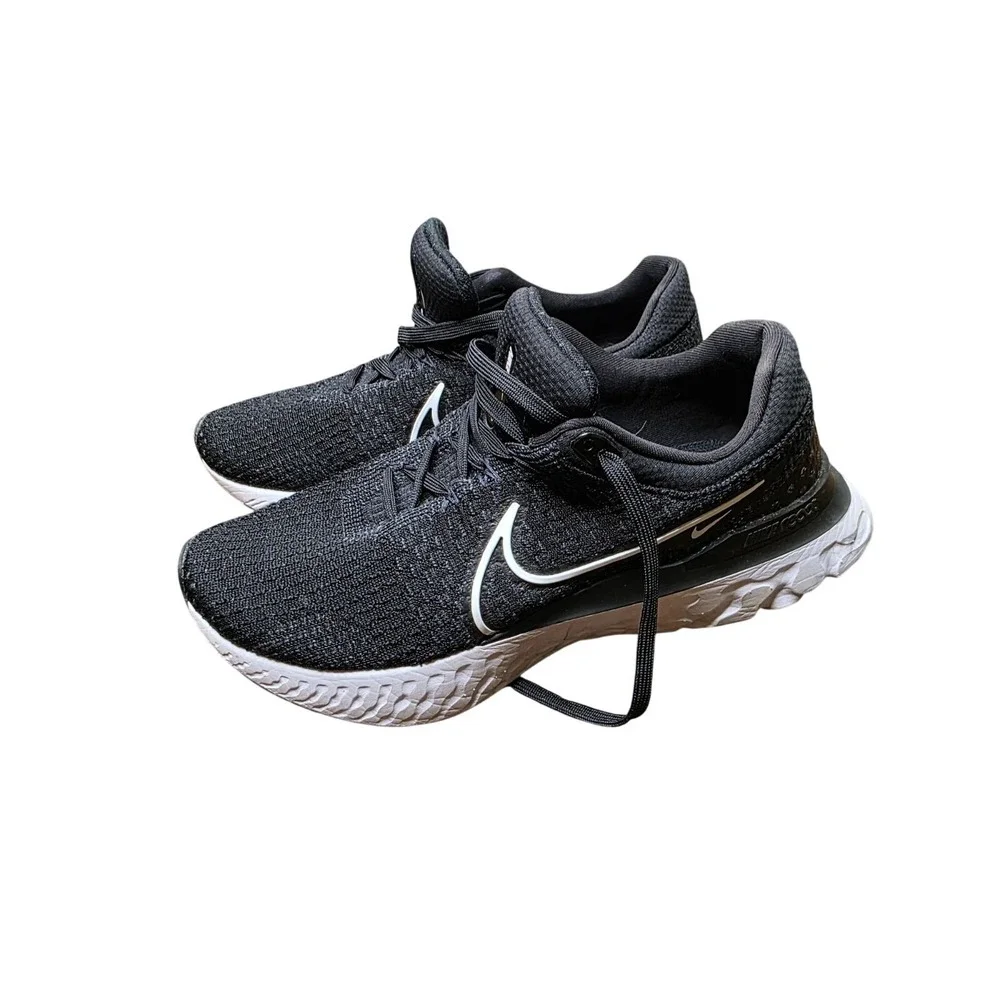 Nike React Infinity Run Flyknit 3 FK Size 9 Black White Running Women Shoe Sneak